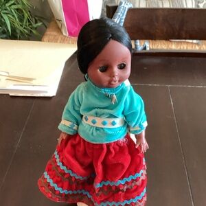 Cultural Doll with Turquoise and Red Outfit